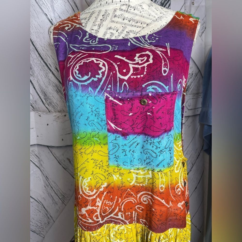 Boho Hippie Rainbow Jumper Dress M - Picture 5 of 8
